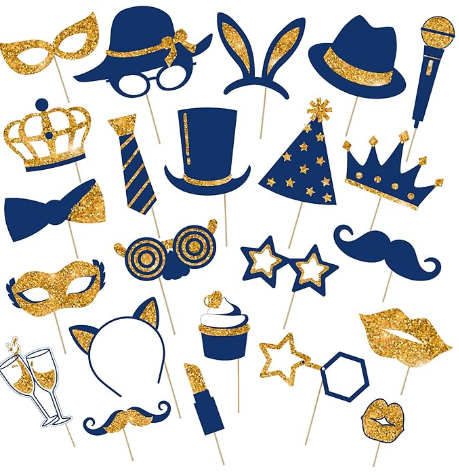 Kit accessoires (thème or et bleu marine)